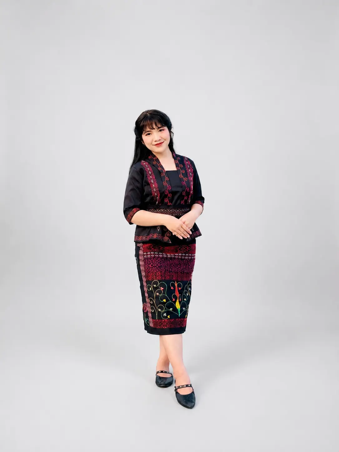 Set Kebaya & Ulap Motif Matent Pune, Daun Panukng, Sentapit Bintekng Motik, Sentapit Daotn Panukng